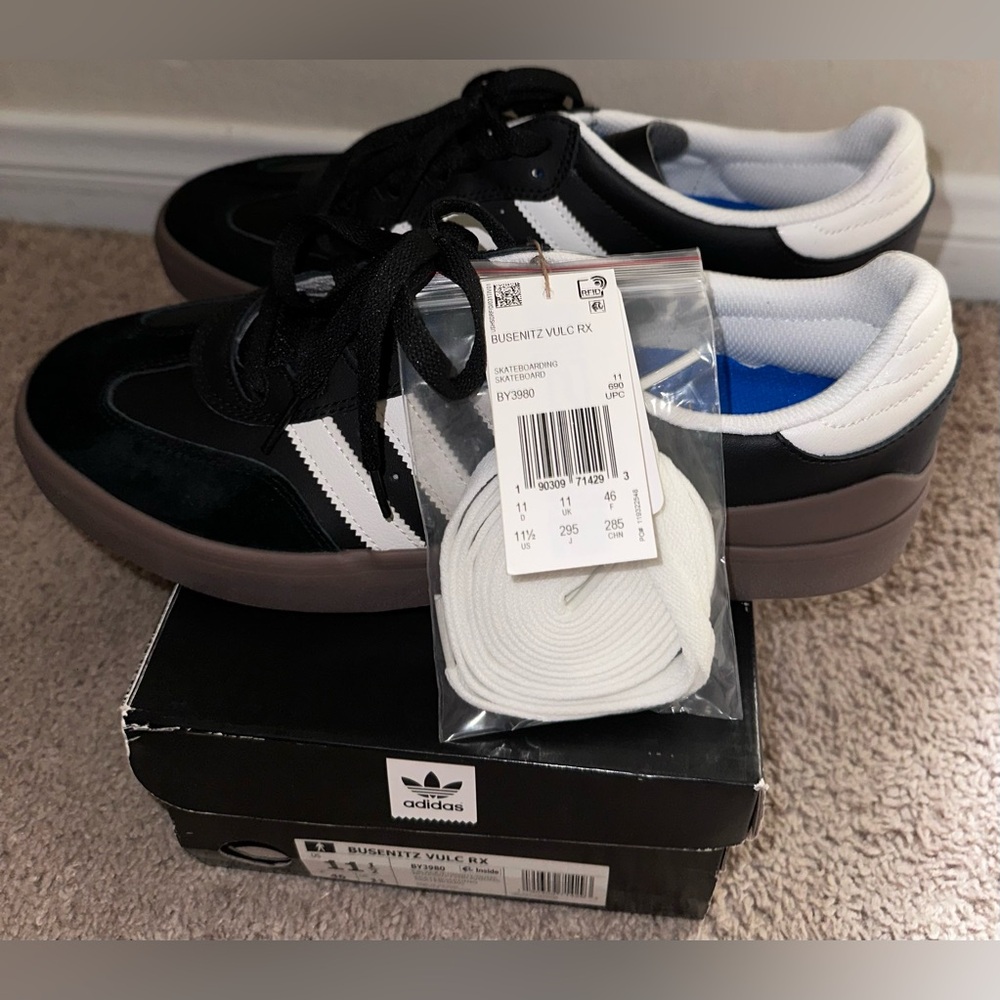Adidas Skateboarding Busenitz Vulc RX BLACK, WHITE, GUM Sneakers BY3980